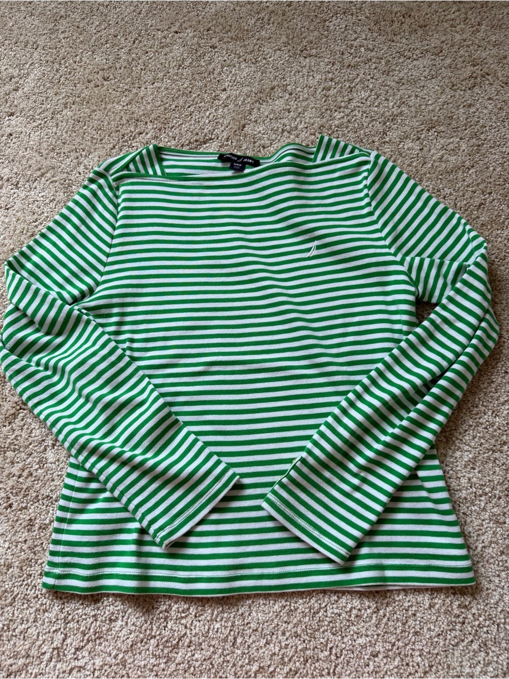 Nautica Green & White Striped Boatneck Top with White Jeans, two TH Polo tops - Picture 4 of 16